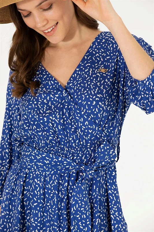 Платье мини из вискозы с узором - G082SZ0320ELISE Платье жен. (VR045, 42)