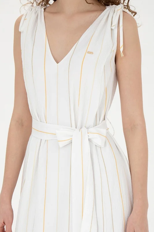 Платье миди с кулиской на плечах - G082SZ0320USAGI Платье жен. (VR027, 34)