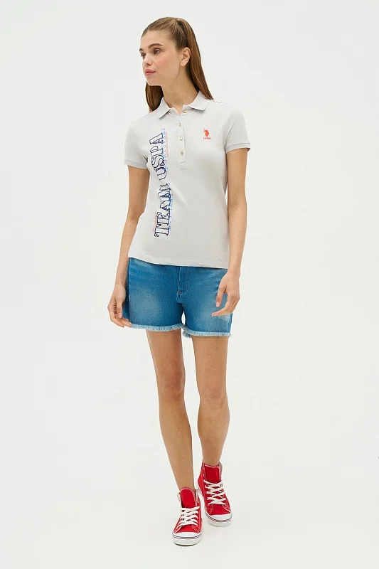 Футболка-поло из хлопка с принтом - G082SZ0110FESYA-R Футболка жен. (VR001, XS)