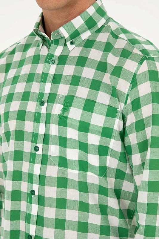 Рубашка из хлопка в клетку прямая - G081GL0040SOLDI Сорочка муж. (VR054, XL)