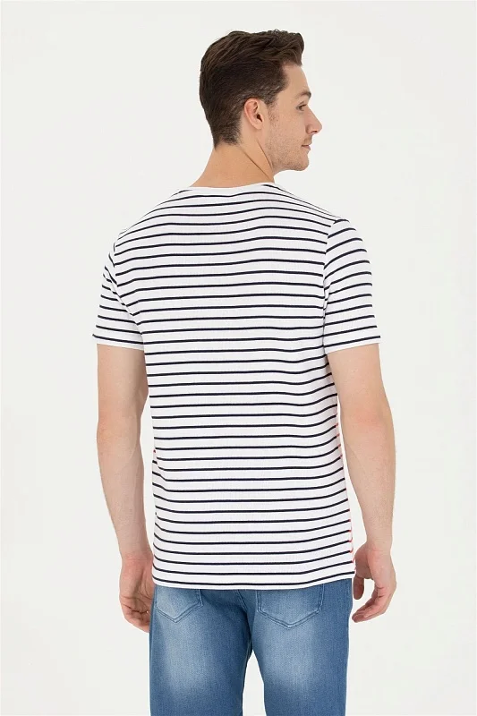 Футболка из хлопка в полоску - G081SZ0110GROS Футболка муж. (VR030, XS)