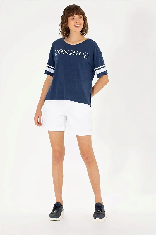 Футболка из модала с принтом - G082SZ0110MAVI-S Футболка жен. (VR033, XS)