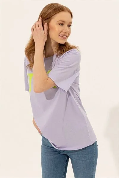 Футболка из хлопка с принтом свободная - G082SZ0110SEANIY022 Футболка жен. (VR034, XS)