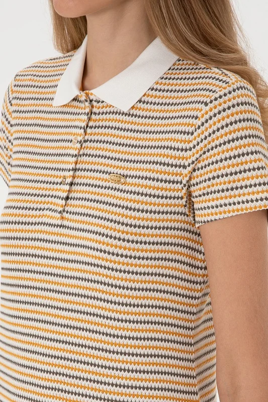 Платье-поло мини с вискозой в полоску - G082SZ0750SAKI Платье жен. (VR202, L)