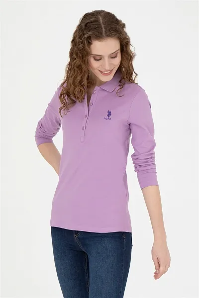 Поло с длинным рукавом из хлопка - G082SZ0820TPG-SK023 Толстовка жен. (VR034, 2XS)