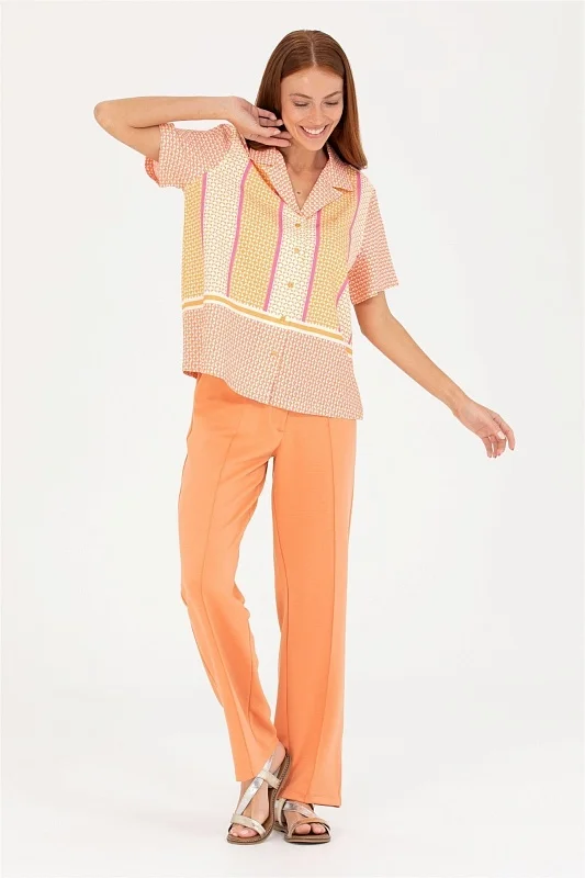 Рубашка с коротким рукавом свободная - G082SZ0040RC-COPUS Сорочка жен. (VR051, 38)