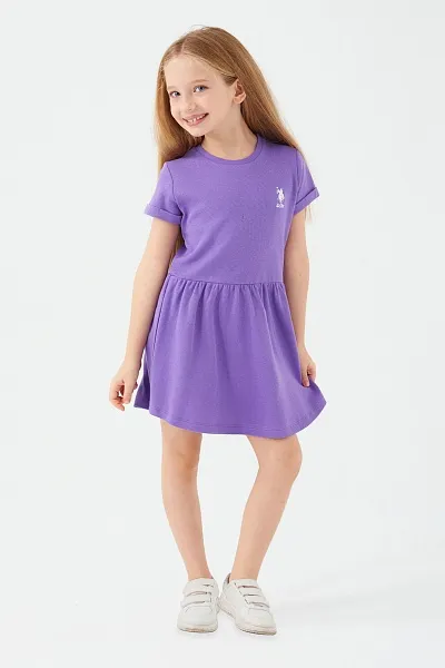 Платье с коротким рукавом из хлопка  для девочек - G084SZ0320US1428 Платье жен. детс. (VR037, 8/9)