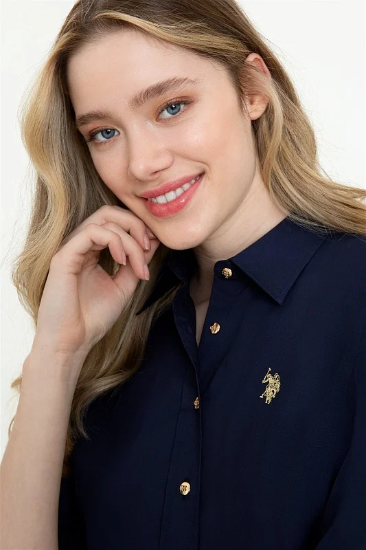 Рубашка из смесового хлопка приталенная - G082SZ0040CRISY22Y Сорочка жен. (VR033, 34)