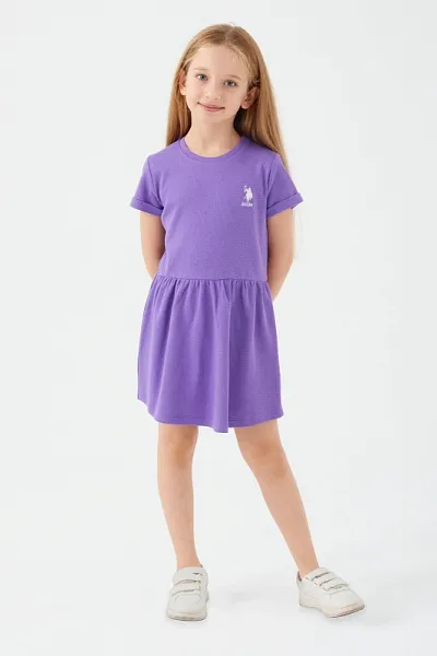 Платье с коротким рукавом из хлопка  для девочек - G084SZ0320US1428 Платье жен. детс. (VR037, 8/9)