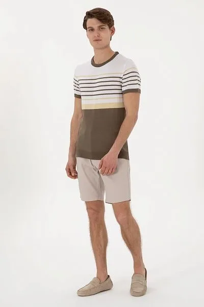 Футболка из смесового хлопка в полоску - G081SZ0TK0BRUNA Кофта муж. (VR052, XS)