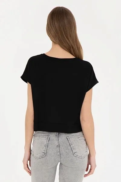 Футболка из смесовой вискозы укороченная оверсайз - G082SZ0110PARKER Футболка жен. (VR046, 2XS)