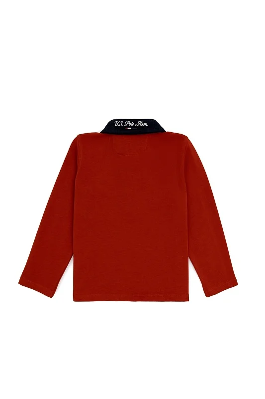 Поло с длинным рукавом из хлопка с нашивками для мальчиков - G083SZ0820MAKURKIDS Толстовка муж. детс. (VR031, 12_13)