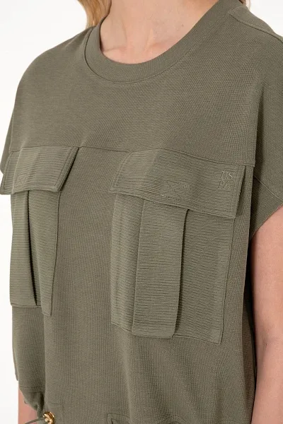 Футболка из смесового хлопка на кулиске - G082SZ0110SACHA Футболка жен. (VR111, XL)