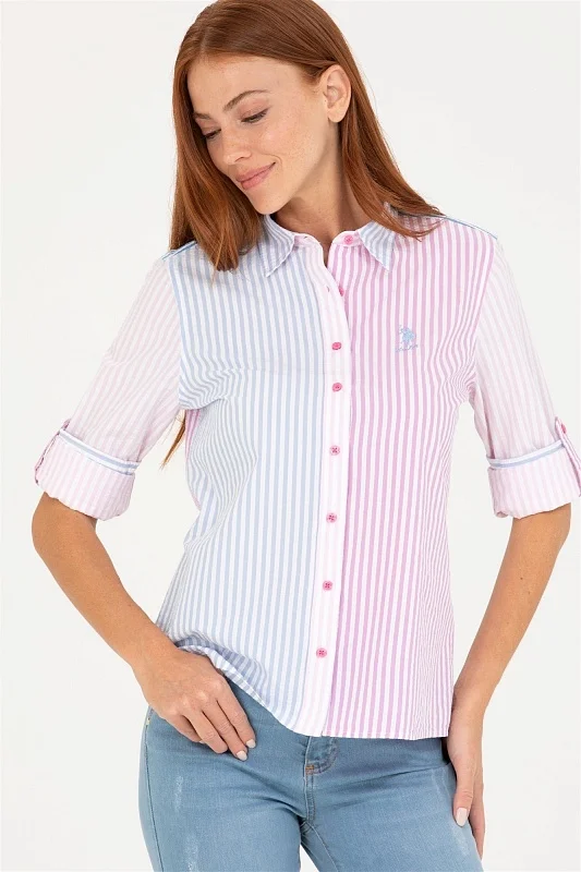 Рубашка из жатого хлопка приталенная - G082SZ0040BARES Сорочка жен. (VR041, 32)