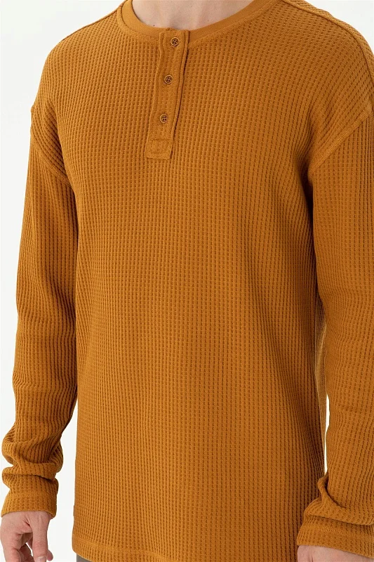 Лонгслив из вафельной ткани - G081SZ0820ARVA Толстовка муж. (VR153, XL)