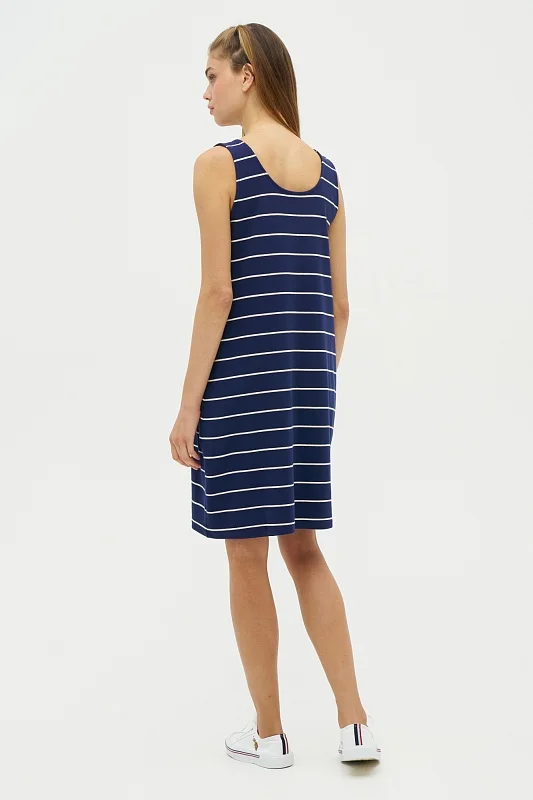 Платье трикотажное без рукавов в полоску - G082SZ0750R_MARRI Платье жен. (VR033, M)