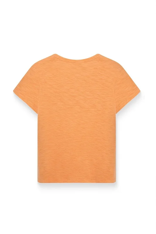 Футболка из хлопка с надписью для девочек - G084SZ0110KEAN-IY021 Футболка жен. детс. (VR051, 5_6)