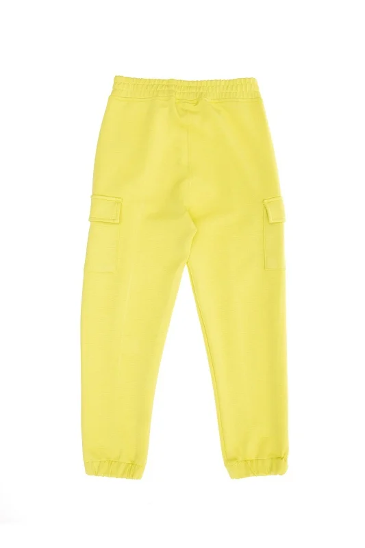 Спортивные брюки с накладными карманами для девочек - G084SZ0OP0PANT Брюки спорт. жен. детс. (VR168, 3_4)