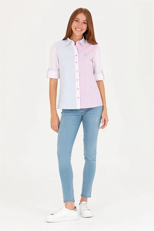 Рубашка из жатого хлопка приталенная - G082SZ0040BARES Сорочка жен. (VR041, 32)