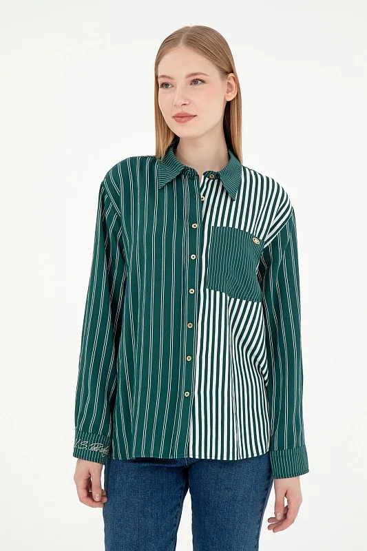 Рубашка с вискозой в полоску свободная - G082SZ0040KEDIE_R Сорочка жен. (VR079, 38)