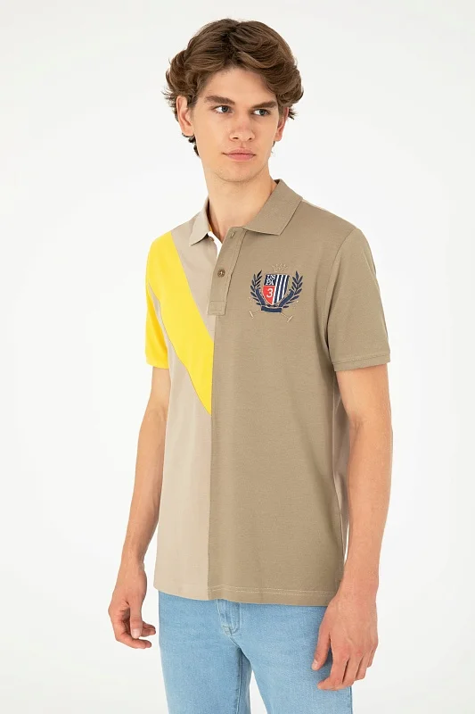 Футболка-поло из хлопка с контрастным дизайном - G081SZ0110T_REYN Футболка муж. (VR183, XL)