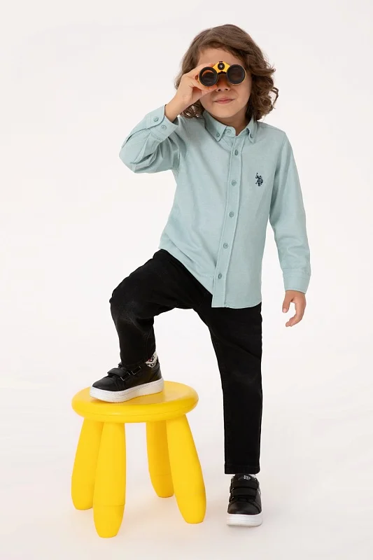 Рубашка хлопковая для мальчиков - G083SZ0040E_METOKIDS25K Сорочка муж. детс. (VR152, 4_5)