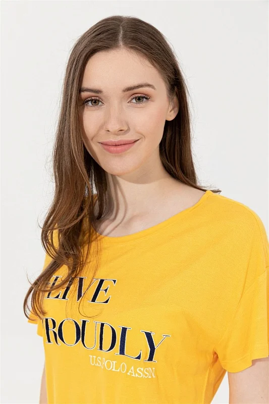 Футболка из хлопка с надписью - G082SZ0110DEPTORE Футболка жен. (VR044, 2XS)