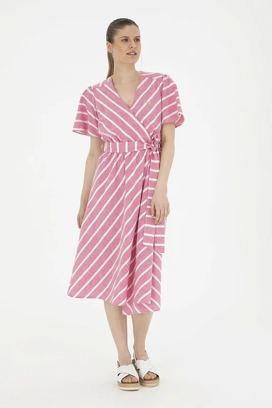 Платье миди на запах из хлопка с добавлением льна - G082SZ0320YUME Платье жен. (VR041, 32)