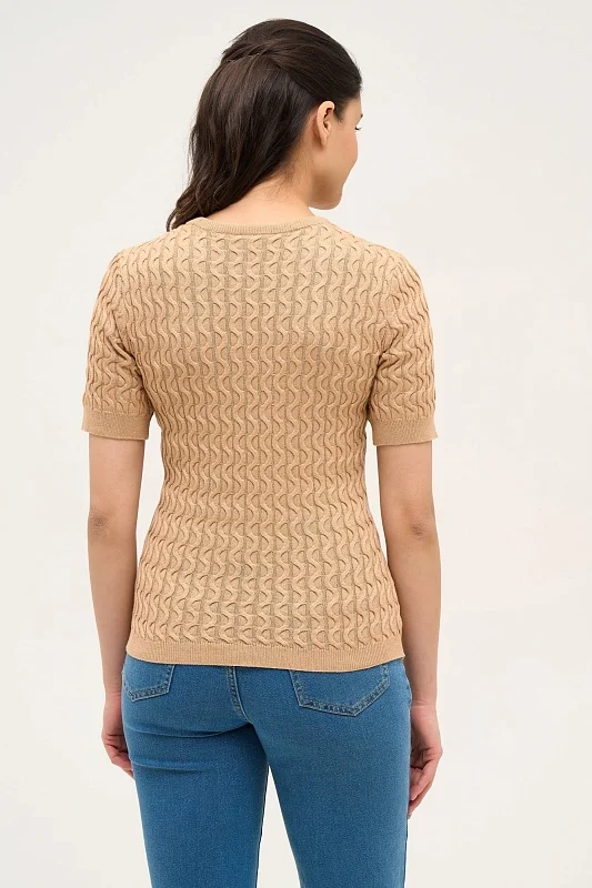 Футболка из смеси хлопка и вискозы с рельефным узором - G082SZ0TK0ROSSAB-R Кофта жен. (VR015, M)