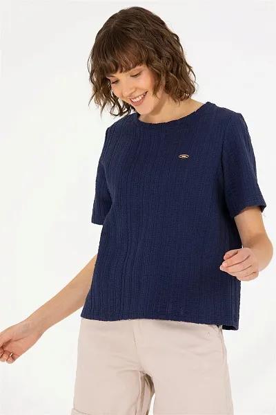 Футболка из рельефной ткани - G082SZ0110MANTE Футболка жен. (VR033, XS)