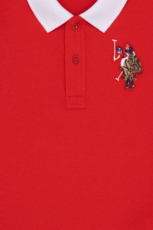 Футболка-поло из хлопка с контрастным дизайном для мальчиков - G083SZ0110SD01KIDSIY023 Футболка муж. детс. (VR030, 7_8)
