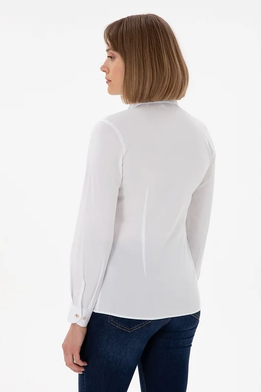 Рубашка из смесового хлопка приталенная - G082SZ0040CRISY025Y Сорочка жен. (VR013, 40)