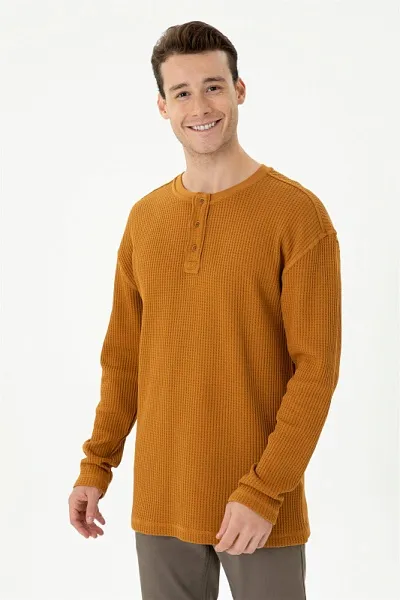 Лонгслив из вафельной ткани - G081SZ0820ARVA Толстовка муж. (VR153, XL)