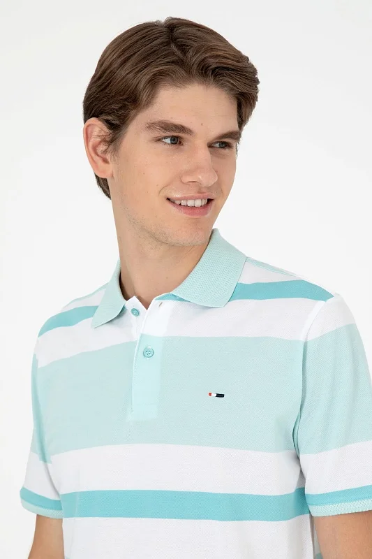 Футболка-поло из хлопка в полоску - G081SZ0110RALTU Футболка муж. (VR083, XL)