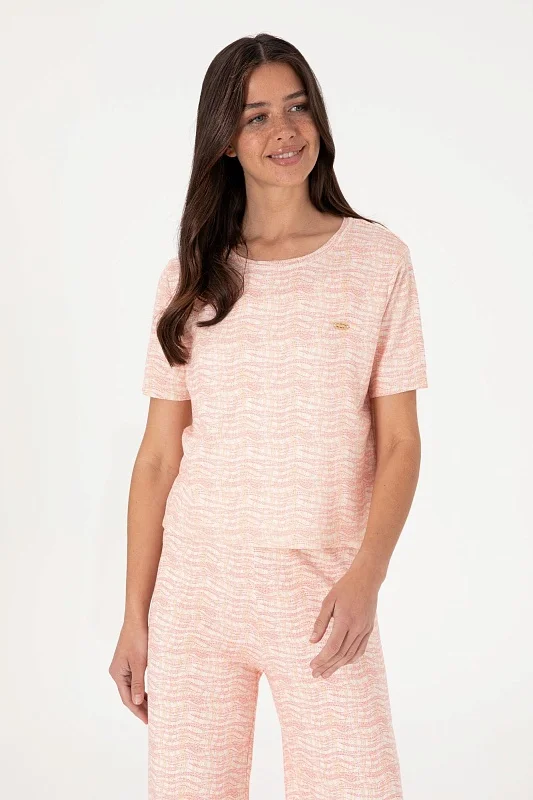 Футболка из ажурного смесового хлопкового трикотажа - G082SZ0TK0EDO25Y Кофта жен. (VR202, S)