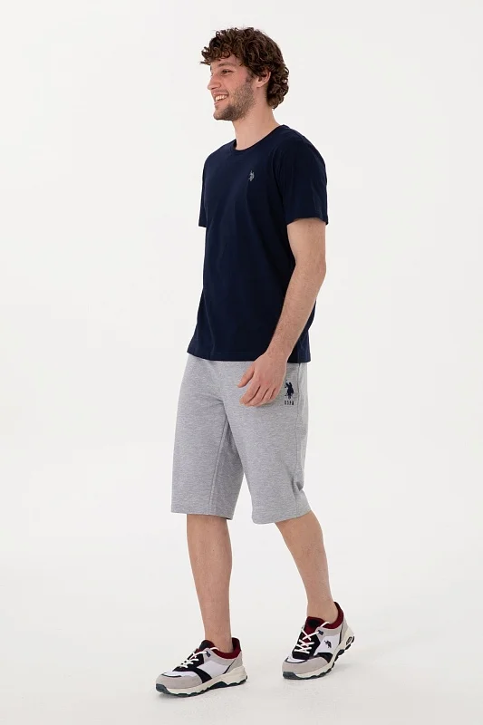 Бермуды спортивные из хлопка с вышитым логотипом - G081SZ0OS0DUSTYIY025 Брюки спорт. муж. (VR086, XS)