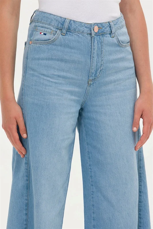Кюлоты джинсовые с бахромой - G082SZ0800LOOSE23Y-A Джинсы жен. (DN0021, 34)