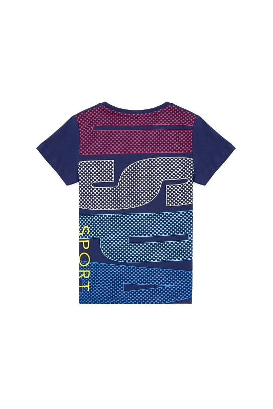 Футболка из хлопка с логотипом для мальчиков - G083SZ0110PUNOKIDS Футболка муж. детс. (VR033, 12_13)