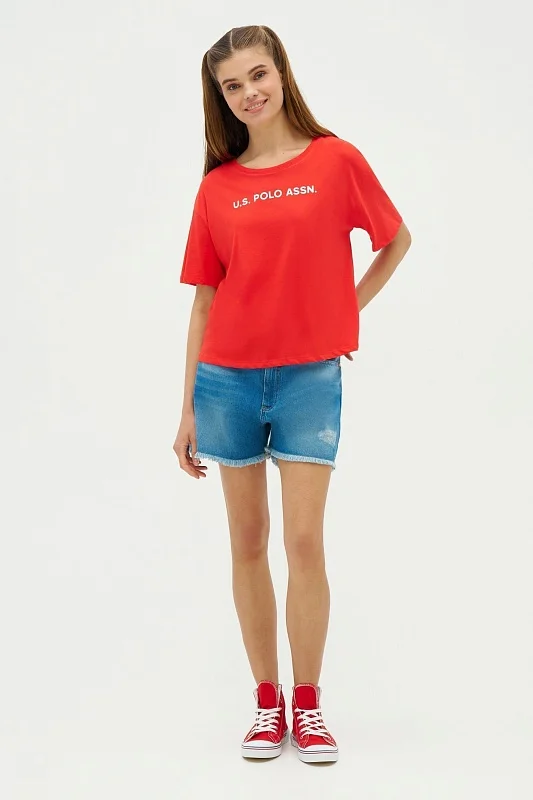 Футболка из хлопка с логотипом - G082SZ0110R-METTO Футболка жен. (VR030, 2XS)