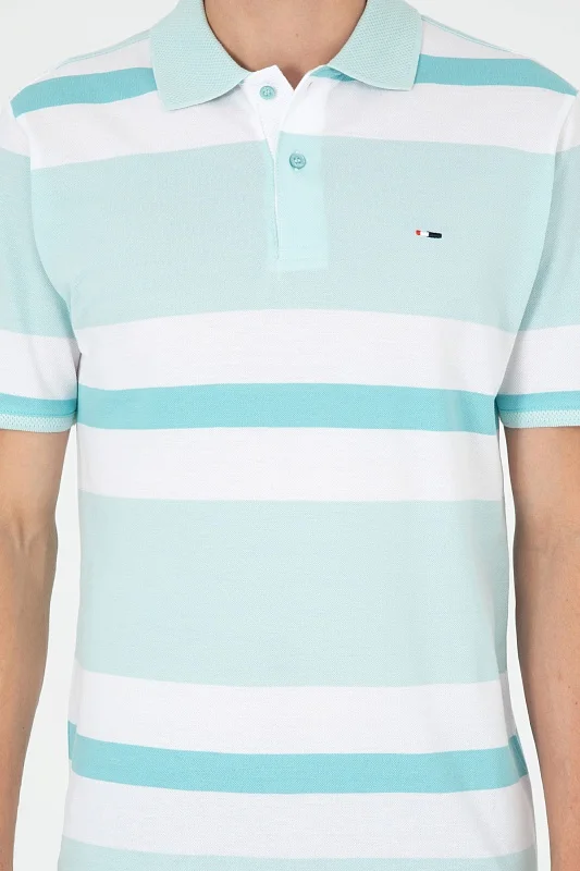 Футболка-поло из хлопка в полоску - G081SZ0110RALTU Футболка муж. (VR083, XL)