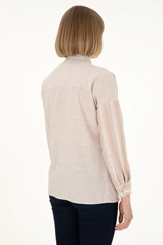 Рубашка из хлопка в полоску свободная - G082SZ0040KAJU_R Сорочка жен. (VR085, 42)
