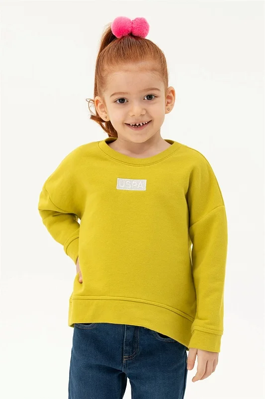 Свитшот с нашивкой для девочек - G084SZ0820CANBYKIDS23K-E Толстовка жен. детс. (VR087, 3_4)