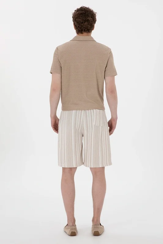 Бермуды махровые в полоску с кулиской - G081SZ0OS0BURINA Брюки спорт. муж. (VR011, M)