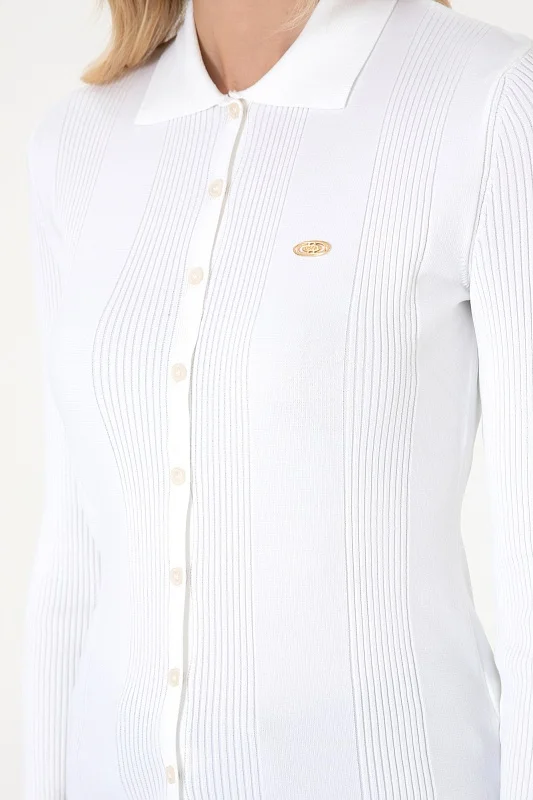 Кардиган на пуговицах с отложным воротником - G082SZ0TK0EX-CARPI Кофта жен. (VR019, 2XS)