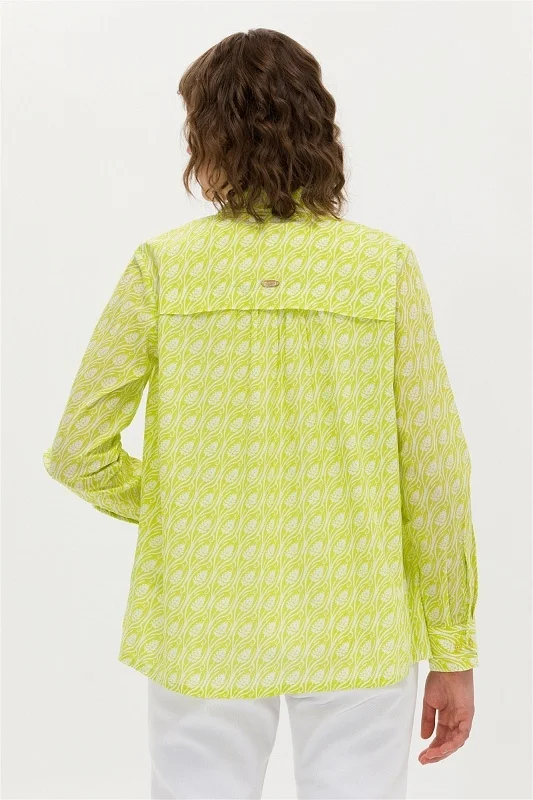 Рубашка из хлопка с принтом прямая - G082SZ0040CRISTATA Сорочка жен. (VR168, 38)