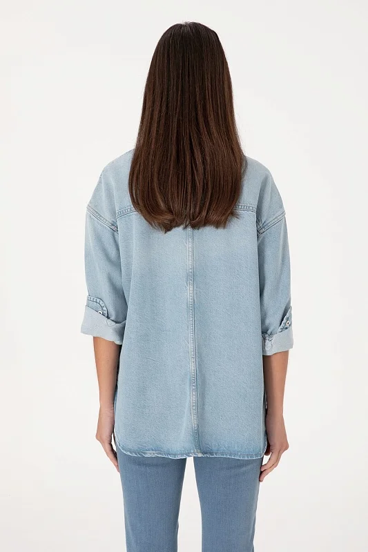 Рубашка джинсовая из лиоцелла свободная - G082SZ0770SOFIA Куртка джинс. жен. (DN0021, 40)