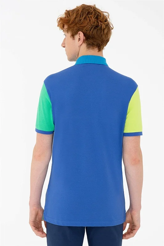 Футболка-поло из хлопка в стиле колор-блок - G081SZ0110ATLANTA Футболка муж. (VR045, S)