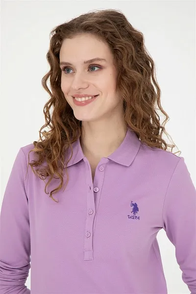 Поло с длинным рукавом из хлопка - G082SZ0820TPG-SK023 Толстовка жен. (VR034, 2XS)