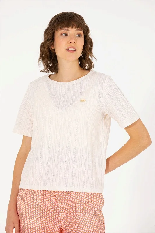 Футболка из рельефной ткани - G082SZ0110MANTE Футболка жен. (VR071, 2XS)