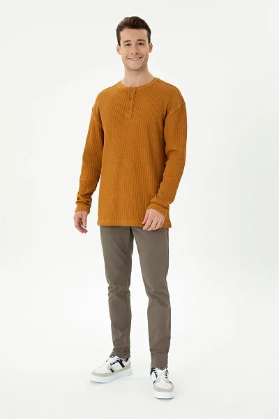 Лонгслив из вафельной ткани - G081SZ0820ARVA Толстовка муж. (VR153, XL)